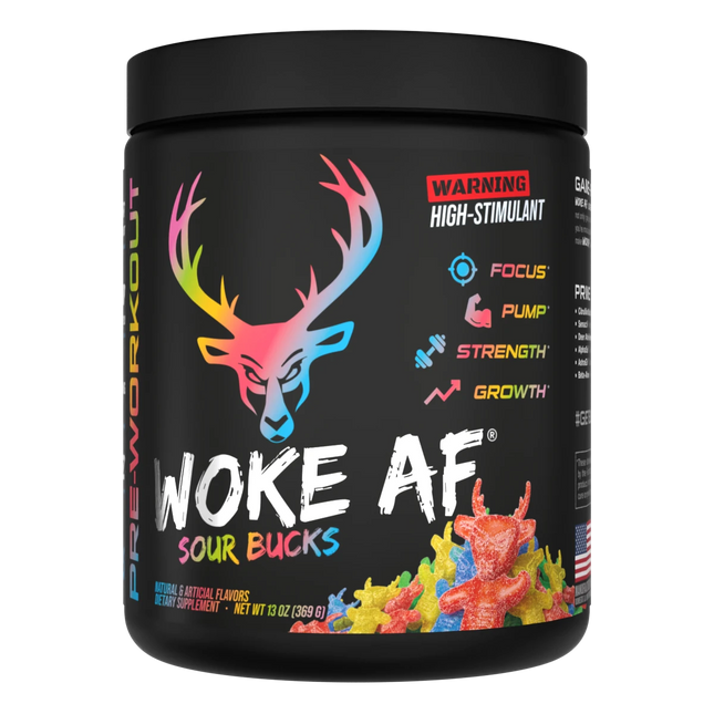 Bucked Up Woke AF - High Stim Pre-Workout - Sour Bucks (30 Servings)