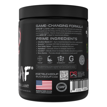 Bucked Up Woke AF - High Stim Pre-Workout - Rocket Pop (30 Servings)