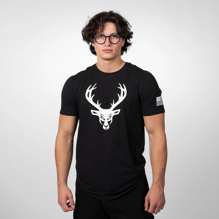 Bucked Up Flag T-Shirt (Black / White Logo)