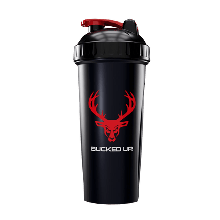 Bucked Up Perfect Shaker - 28oz (Black / Red Logo)