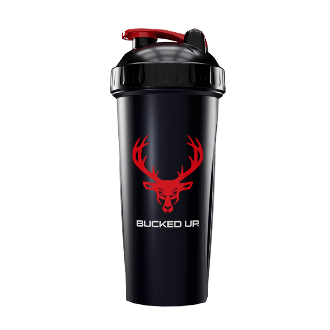 Bucked Up Perfect Shaker - 28oz (Black / Red Logo)