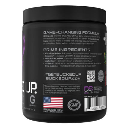 Bucked Up Pre-Workout - Grape Gainz (30 Servings)