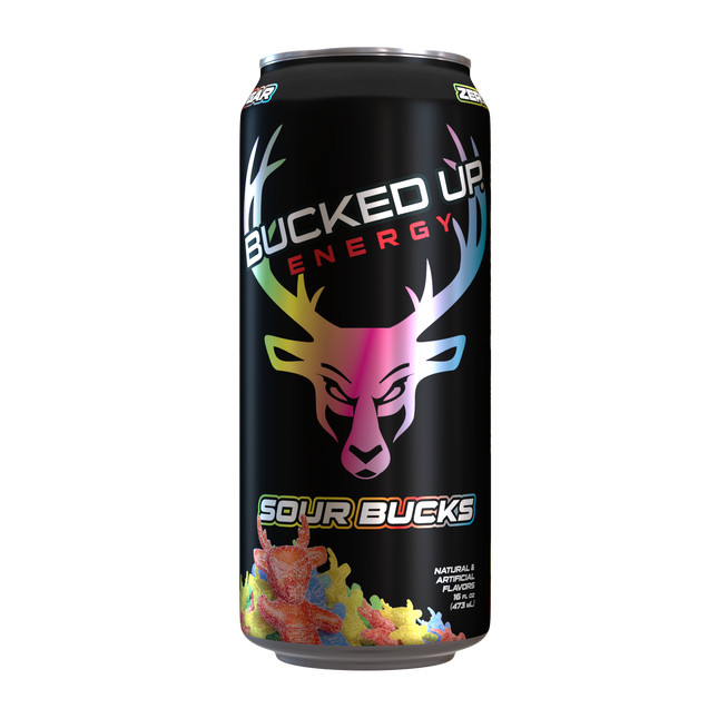 Bucked Up Energy Drink - Sour Bucks (Zero Sugar) (1 Case / 12 Cans) 355ml cans