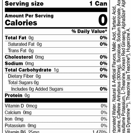 Bucked Up Energy Drink - Sour Bucks (Zero Sugar) (1 Case / 12 Cans) 355ml cans