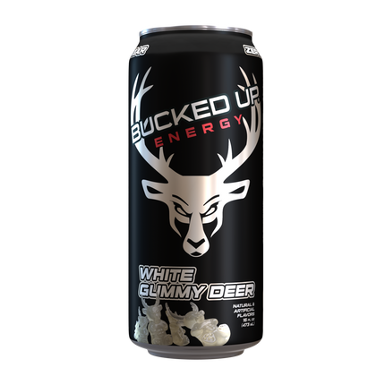 Bucked Up Energy Drink - White Gummy Bear (Zero Sugar) (1 Case / 12 Cans) 355ml cans