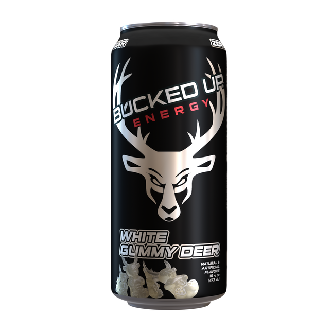 Bucked Up Energy Drink - White Gummy Bear (Zero Sugar) (1 Case / 12 Cans) 355ml cans